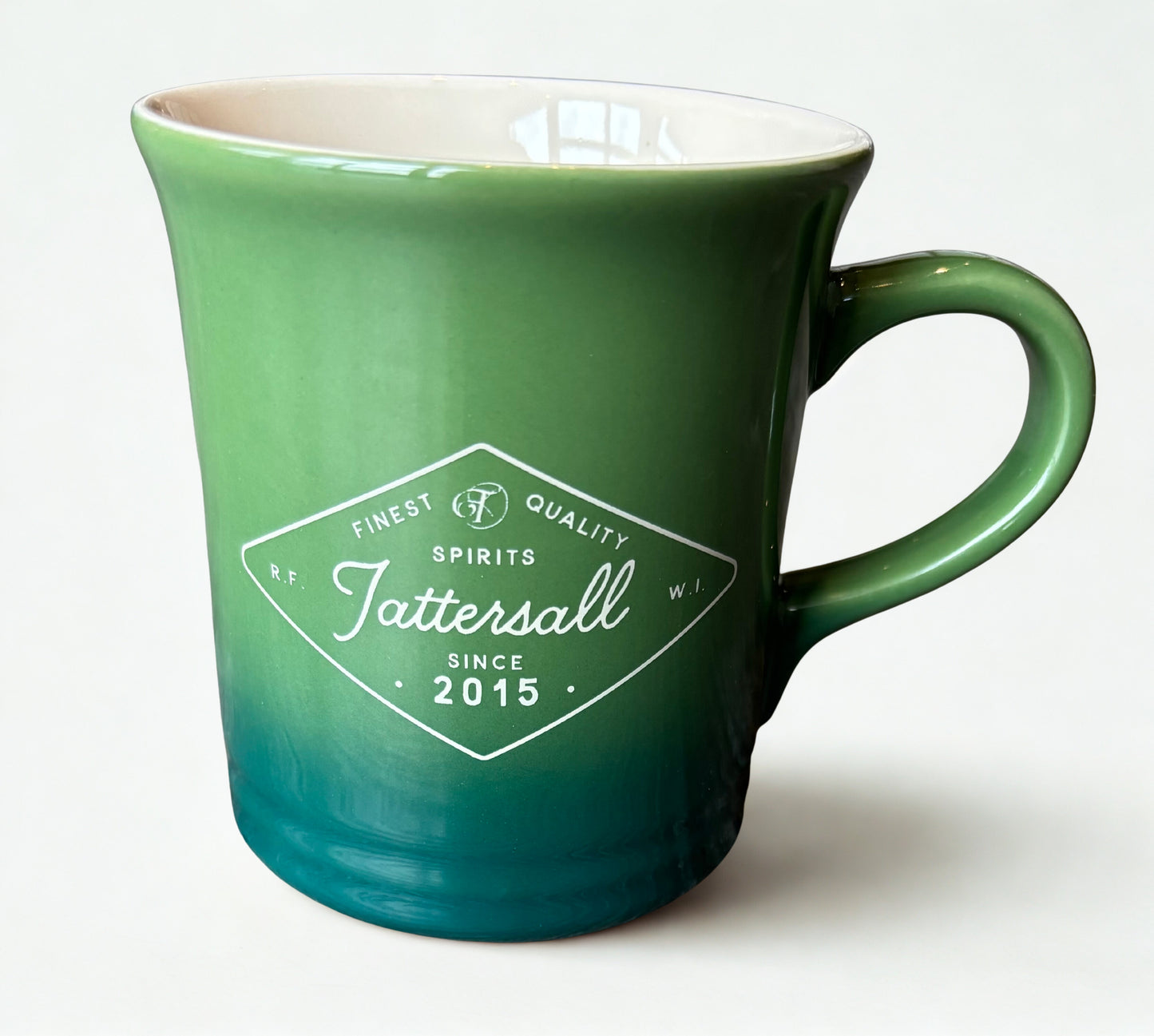Tattersall Ceramic Mug in Gradient Green/Blue