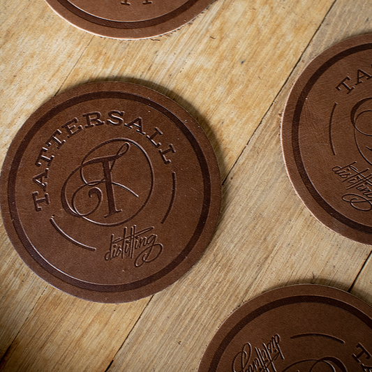 Tattersall Leather Coasters